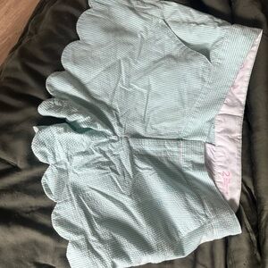 Scalloped Light Blue Shorts
